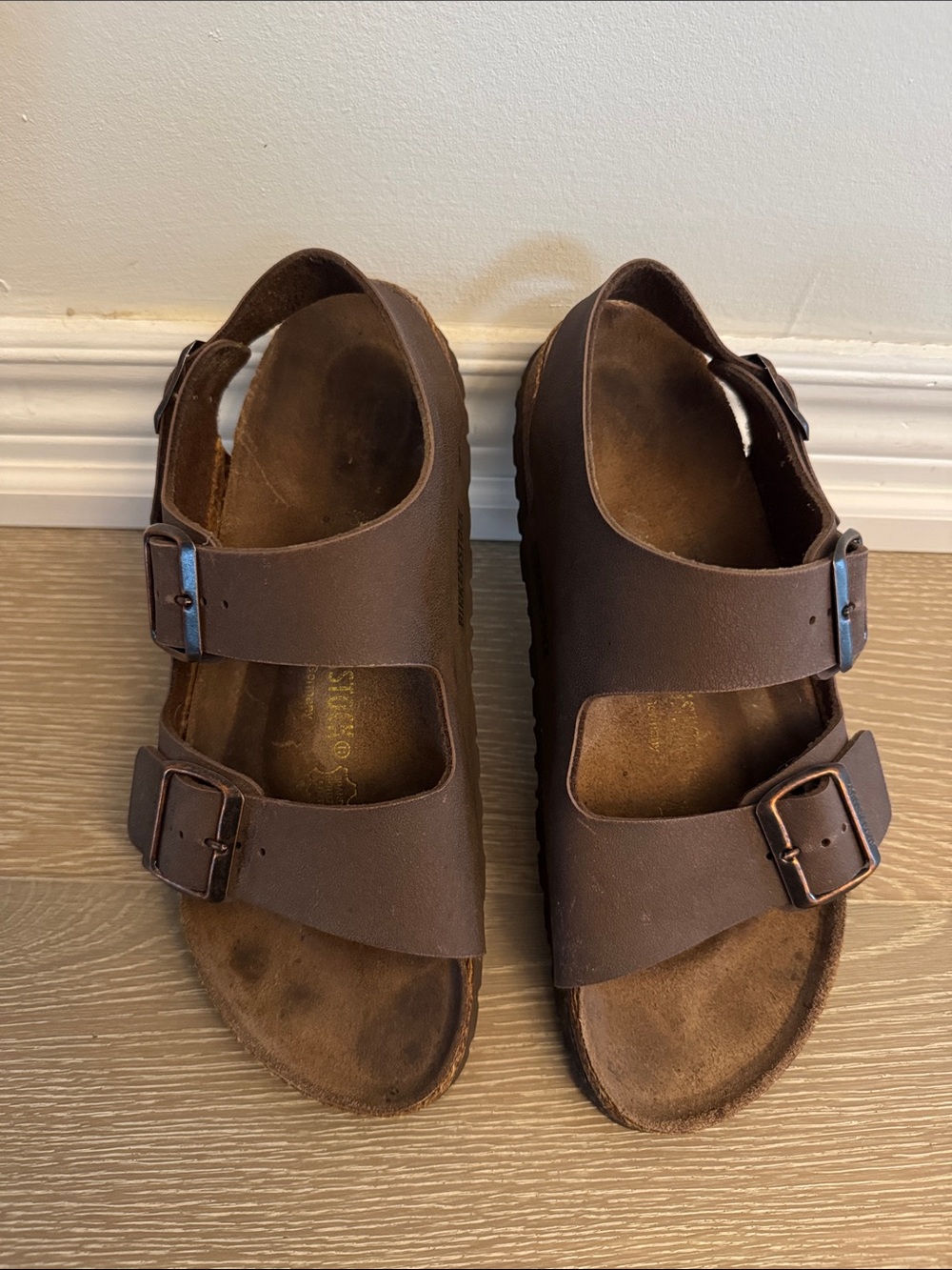Birkenstock Brown Triple-Buckle Sandals